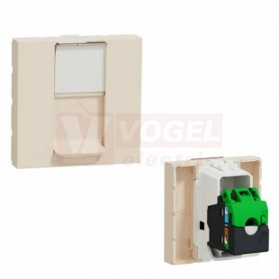 NU341344 Unica zásuvka datová 1xRJ45 Kat.5e STP, 2M, držák štítku, ochraný kryt, barva béžová RAL1013