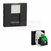 NU341554 Unica zásuvka datová 1xRJ45 Kat.6 UTP, 2M, držák štítku, ochraný kryt, Antracit RAL7021