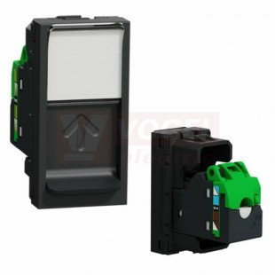 NU341654 Unica zásuvka datová 1xRJ45 Kat.6 STP, 1M, držák štítku, ochraný kryt, Antracit RAL7021