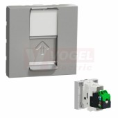 NU341730 Unica zásuvka datová 1xRJ45 Kat.6 STP, 2M, držák štítku, ochraný kryt, Aluminium