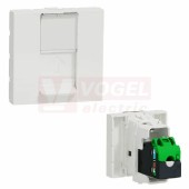 NU341918 Unica zásuvka datová 1xRJ45 Kat.6 FTP, 2M, ochraný kryt, držák štítku, barva bílá RAL9003