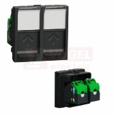 NU342054 Unica zásuvka datová 2xRJ45 Kat.5e UTP, 2M, ochraný kryt, držák štítku, Antracit