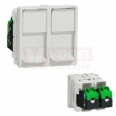 NU342618 Unica zásuvka datová 2xRJ45 Kat.6 STP, 2M, ochraný kryt, držák štítku, barva bílá RAL9003
