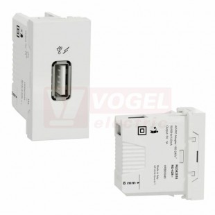 NU342818 Unica USB 2.0 nabíjecí konektor, 1M, 1A, barva bílá RAL9003 (VÝROBA UKONČENA)