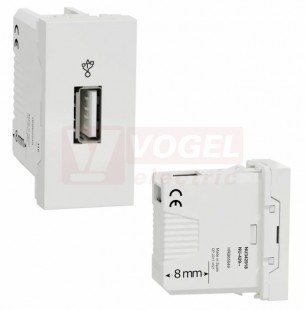 NU342918 Unica USB 2.0 datový konektor, 1M, barva bílá RAL9003, šroubové svorky