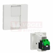NU344918 Unica zásuvka datová 1xRJ45 Kat.6A FTP, 2M, ochraný kryt, držák štítku, barva bílá RAL9003