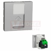 NU344930 Unica zásuvka datová 1xRJ45 Kat.6A FTP, 2M, ochraný kryt, držák štítku, Aluminium