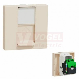 NU344944 Unica zásuvka datová 1xRJ45 Kat.6A FTP, 2M, ochraný kryt, držák štítku, barva béžová RAL1013