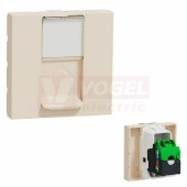 NU344944 Unica zásuvka datová 1xRJ45 Kat.6A FTP, 2M, ochraný kryt, držák štítku, barva béžová RAL1013