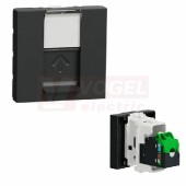 NU344954 Unica zásuvka datová 1xRJ45 Kat.6A FTP, 2M, ochraný kryt, držák štítku, Antracit RAL7021