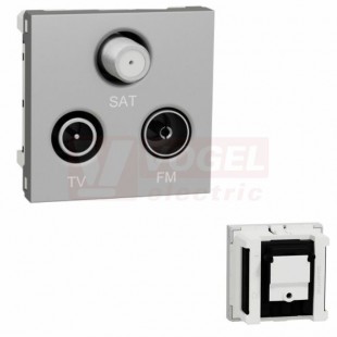NU345030 Unica zásuvka R/TV/SAT s F-konektorem koncová, 2M, Aluminium