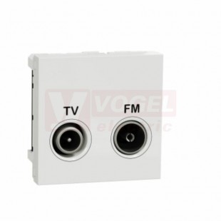 NU345318 Unica zásuvka TV/R průběžná 1,5 dB, 2M, barva bílá RAL9003