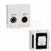 NU345618 Unica zásuvka TV-R/SAT průběžná 11 dB, 2M, barva bílá RAL9003