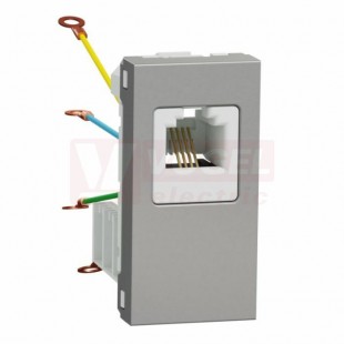 NU349130 Unica zásuvka telefonní RJ12, 6 kontaktů 1M, Aluminium