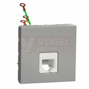 NU349730 Unica zásuvka telefonní RJ12, 6 kontaktů, Aluminium