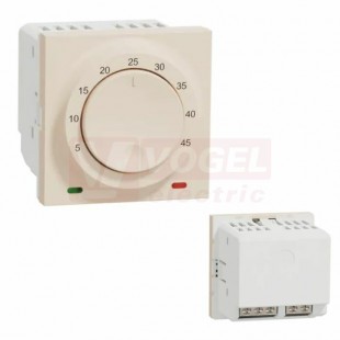 NU350144 Unica termostat prostorový otočný 2M, šroubové svorky, barva béžová RAL1013