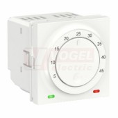 NU350318 Unica termostat podlahový otočný 2M, 230V/50Hz, rozsah 5-45°C, šroubové svorky, barva bílá RAL9003, v=45mm, š=45mm, hl=47mm, IP20, IK01, vč.teplotního čidla s kabelem 4m