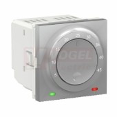 NU350330 Unica termostat podlahový otočný 2M, 230V/50Hz, rozsah 5-45°C, šroubové svorky, Aluminium, v=45mm, š=45mm, hl=47mm, IP20, IK01