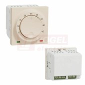 NU350344 Unica termostat podlahový otočný 2M, 230V/50Hz, rozsah 5-45°C, šroubové svorky, barva béžová RAL1013, v=45mm, š=45mm, hl=47mm, IP20, IK01
