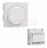 NU351420 Unica stmívač otočný univerzální LED 5-200W, 230VAC/50Hz, rozsah 5-40°C, šroubové svorky, barva bílá Antibakteriální RAL9003