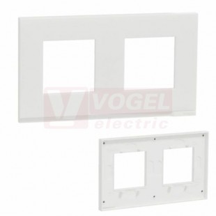 NU600489 Unica Pure krycí rámeček dvojnásobný, Translucide White, VÝROBA UKONČENA
