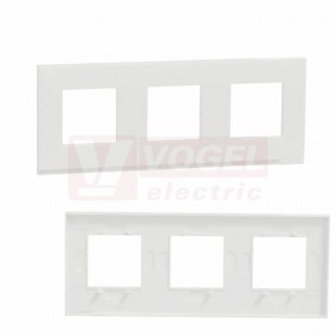 NU600689 Unica Pure krycí rámeček trojnásobný, Translucide White, VÝROBA UKONČENA