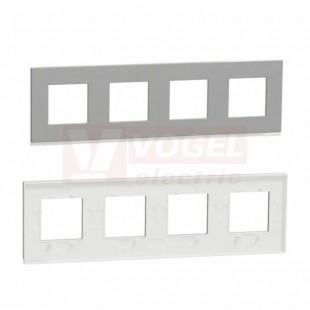 NU600880 Unica Pure krycí rámeček čtyřnásobný, Aluminium, VÝROBA UKONČENA