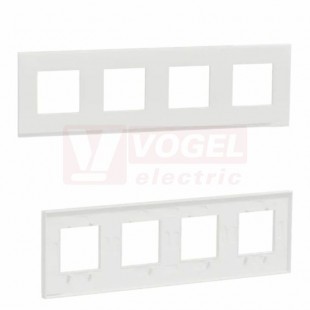 NU600889 Unica Pure krycí rámeček čtyřnásobný, Translucide White, VÝROBA UKONČENA