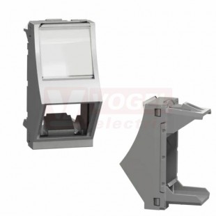 NU940630 Unica centrální deska zkosená RJ45 S-ONE 1M, držák štítku, Aluminium