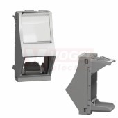 NU940630 Unica centrální deska zkosená RJ45 S-ONE 1M, držák štítku, Aluminium