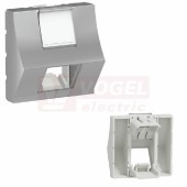 NU940730 Unica centrální deska zkosená RJ45 S-ONE, 2M, držák štítku, Aluminium