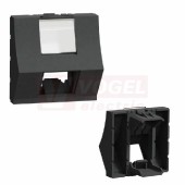 NU940754 Unica centrální deska zkosená RJ45 S-ONE, 2M, držák štítku, Antracit