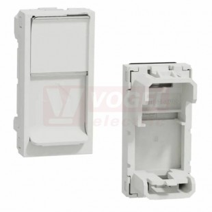 NU941020 Unica centrální deska RJ45 S-ONE 1M, ochraný kryt, držák štítku, barva bílá RAL9003 Antibakteriální
