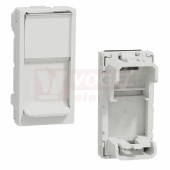NU941020 Unica centrální deska RJ45 S-ONE 1M, ochraný kryt, držák štítku, barva bílá RAL9003 Antibakteriální