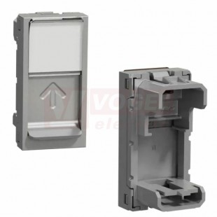 NU941030 Unica centrální deska RJ45 S-ONE 1M, ochraný kryt, držák štítku, Aluminium