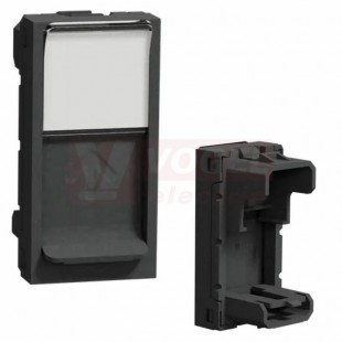NU941054 Unica centrální deska RJ45 S-ONE 1M, ochraný kryt, držák štítku, Antracit