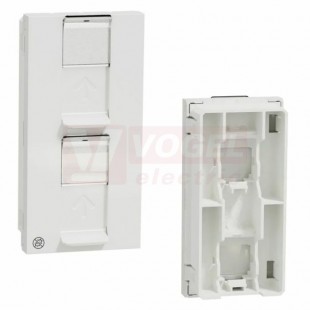 NU946220 Unica centrální deska 2xRJ45 Keystone, 4M, barva bílá RAL9003 Antibakteriální