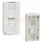 NU946220 Unica centrální deska 2xRJ45 Keystone, 4M, barva bílá RAL9003 Antibakteriální