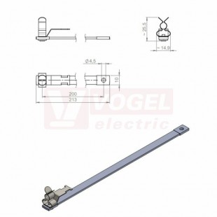 MB 200/6/M4+M4/Z-MSKL 3-12 uzemňovací pásek, rozměr 213x14,9x25mm (32707.011)