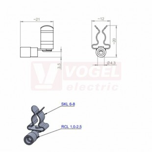 RCL 1,0-2,5mm²/SKL 6-8 stínicí spona s dutinkou (36297.4)