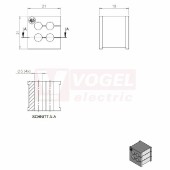 KT  4/5 CR gy průchodková vložka, malá, šedá RAL7035, dx21mm, šx21mm, vx19mm, instal.v x2mm, pro kulatý kabel, pr.kabelu 4x 5-5mm, IP54 (ISO 14644-1) (39908.601)