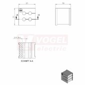 KT  4/4 CR gy průchodková vložka, malá, šedá RAL7035, dx21mm, šx21mm, vx19mm, instal.v x2mm, pro kulatý kabel, pr.kabelu 4x 4-4mm, IP54 (ISO 14644-1) (39909.601)