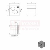 KT  2/8 CR (S)VOC gy průchodková vložka, malá, šedá RAL7035, dx21mm, šx21mm, vx19mm, instal.v x2mm, pro kulatý kabel, pr.kabelu 2x 8-8mm, IP54 (39917.600)