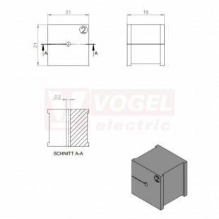 KT  2 CR gy průchodková vložka, malá, šedá RAL7035, dx21mm, šx21mm, vx19mm, instal.v x2mm, pro kulatý kabel, pr.kabelu 1 x 2-3mm, IP68 (ISO 14644-1) (39934.601)