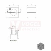 KT  2/2 CR (S)VOC gy průchodková vložka, malá, šedá RAL7035, dx21mm, šx21mm, vx19mm, instal.v x2mm, pro kulatý kabel, pr.kabelu 2x 2-2mm, IP54 (39935.600)