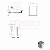 KT  4/2 CR (S)VOC gy průchodková vložka, malá, šedá RAL7035, dx21mm, šx21mm, vx19mm, instal.v x2mm, pro kulatý kabel, pr.kabelu 4x 2-2mm, IP54 (39937.600)