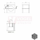 KT  2/1 CR gy průchodková vložka, malá, šedá RAL7035, dx21mm, šx21mm, vx19mm, instal.v x2mm, pro kulatý kabel, pr.kabelu 2x 1-1mm, IP54 (ISO 14644-1) (39942.601)