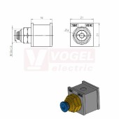 AT-K-M12X1,0 průchodková vložka, malá, Bulkhead, IP66, rozměr 21x21x19mm (39971)