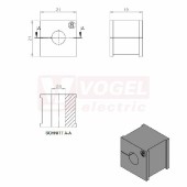 KT  8 CR (S)VOC gy průchodková vložka, malá, šedá RAL7035, dx21mm, šx21mm, vx19mm, instal.v x2mm, pro kulatý kabel, pr.kabelu 1x 8-9mm, IP68 (41208.600)