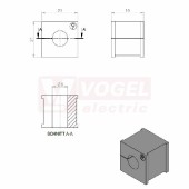 KT  9 CR (S)VOC gy průchodková vložka, malá, šedá RAL7035, dx21mm, šx21mm, vx19mm, instal.v x2mm, pro kulatý kabel, pr.kabelu 1x 9-10mm, IP68 (41209.600)